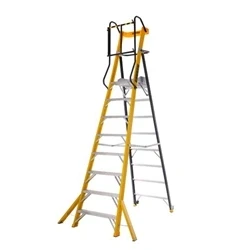 Image of Climb It Glass Fibre Podium Step; 8 Tread; 150kg; Yellow/Black