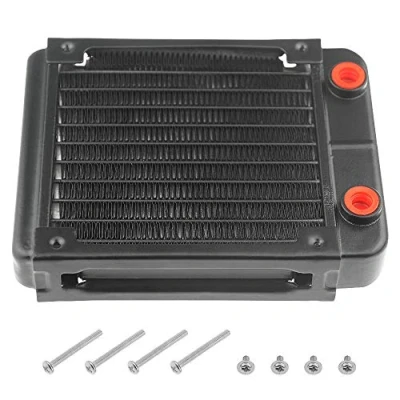 Image of BXQINLENX 10 Pipe Aluminum Heat Exchanger Radiator for PC CPU CO2 Laser Water Cool System Computer 120mm(B)