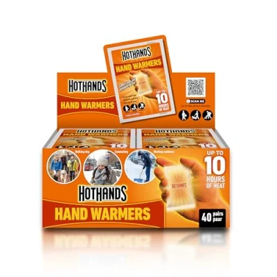 Image of HotHands Hand Warmers 40 pairs 10 hours of heat Air activated Ready to use, 8368342