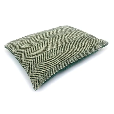 Image of Danish Design Green Herringbone Sherpa Fleece Deep Duvet Grey Dog Bed for Adult/Senior/Puppy Beds Large