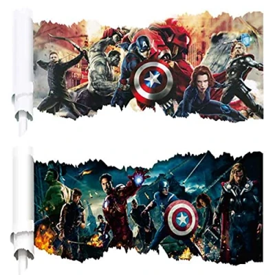 Image of Kibi 3D Effect Stickers Spiderman in Wall Hole Marvel&#039;s Sticker Children&#039;s Room Trompe L&#039;Oeil Avengers Iron Man Marvel Character