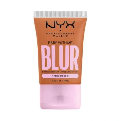 Image of NYX Professional Makeup Blurring Tint Foundation, Medium Coverage, Matte Finish, With Niacinamide, Matcha and Glycerin, 12 Hours Hydrating, Bare Me Blur, 30 ml, Shade: Dark