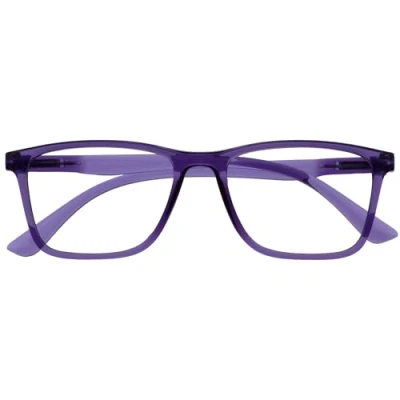 Image of OPULIZE NYX Blue Light Blocking Reading Glasses Anti Glare Computer and Gaming Eyewear UV Eyestrain Protection Rectangular Frame Purple Men Women + 3.00