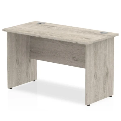 Image of Impulse 1200 x 600mm Straight Desk Grey Oak Top Panel End Leg
