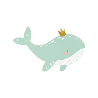 Image of PartyDeco Whale Napkins Pack of 20 16 x 10 cm 3 Ply Paper Birthday Children