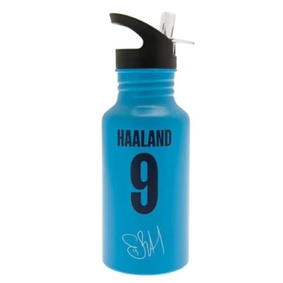 Image of Ran Manchester City FC Aluminium Drinks Bottle Haaland Official Merchandise