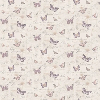 Image of My Tiny World Dolls House Miniature Butterflys On Pale Beige Wallpaper