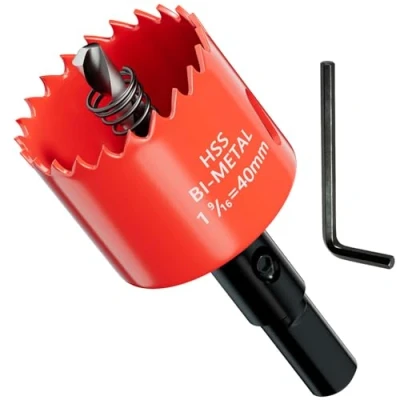 Image of GARHWAL Bi Metal Hole Saws 40mm Wood Cutter, Saw, Circular Cutter for Walls, Core Drill Bit Fast Cutting with Long Lasting Blades Plumbing, Conduits, Kitchens, Other DIY Projects