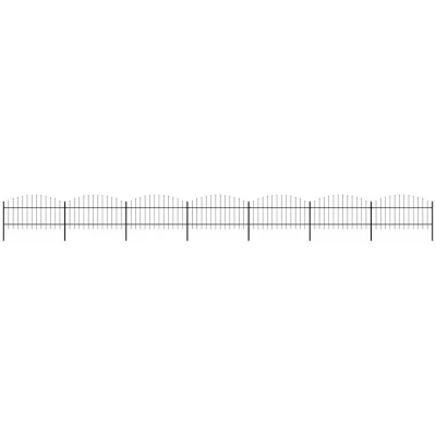 Image of vidaXL Garden Fence with Spear Top Steel (1 1.25)x11.9 m Black