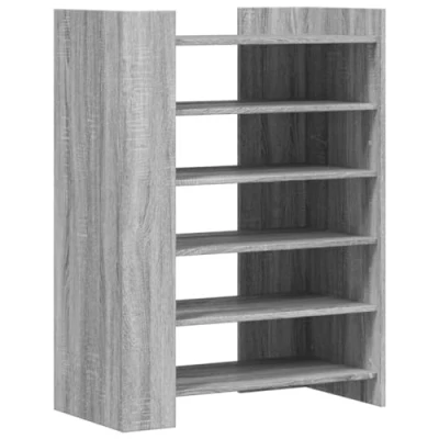 Image of vidaXL Grey Sonoma Shoe Cabinet Engineered Wood Shelves for Organized Storage 74.5x37.5x100 cm