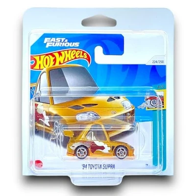 Image of Hot Wheels &#039;94 Toyota Supra (Metallic Dark Gold) 4/5 Tooned 2024 224/250 (Short Card) includes a KLAS Car Keeper Protector Case HTF27