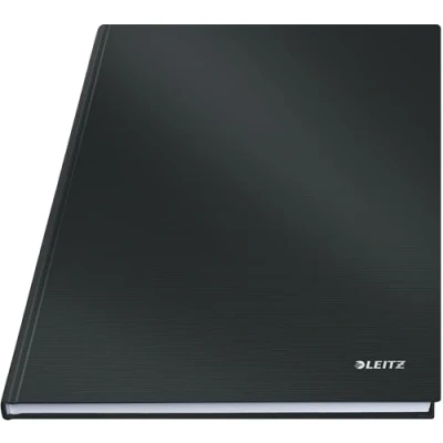 Image of Leitz A4 Hard Covered Notebook, Squared, 90 gsm Ivory Paper, Solid Range, Black, 80 Sheets