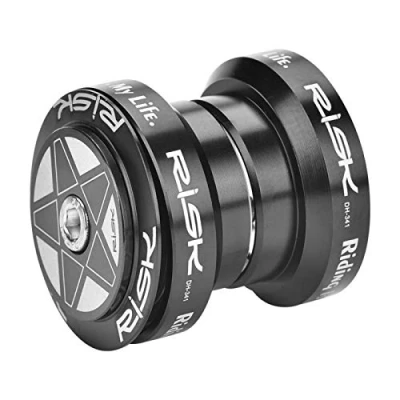 Image of Bike Bearing Headset, No Fading Aluminum Alloy 34mm Bicycle Headset for 28.6mm Straight Steerer Fork Bearing(black)
