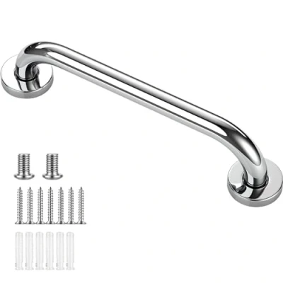 Image of Grab Rails for Bathroom Bathtub Toilet Kitchen Bedroom 12Inch 304 Stainless Steel Handrail Non Slip Bars with Ridges Elderly Towel Rail Disabled Injured Safety Aid