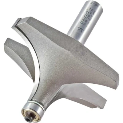 Image of Trend Professional Bearing Guided Ovolo Router Cutter, 31.8mm Radius, 1/2 Inch Shank, 76.5mm Cut Diameter &amp; 38mm Length, Two Bearings, Tungsten Carbide Tipped, 46/98X1/2TC