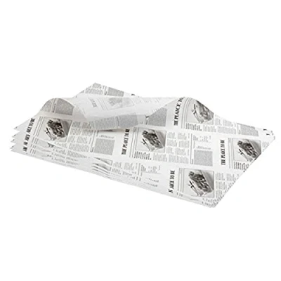 Image of Genware NEV PN1487P Paper, Greaseproof, 25 cm x 35 cm, Printed (Pack of 1000)