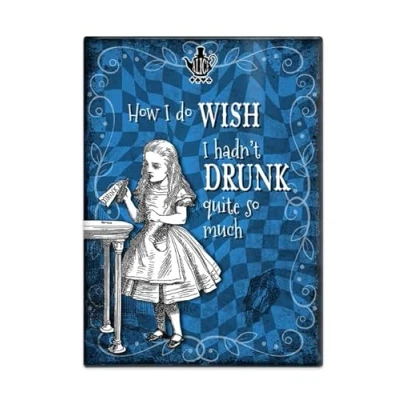 Image of Fridge Magnet (65 x 90 mm) Alice in Wonderland (colour) Drunk