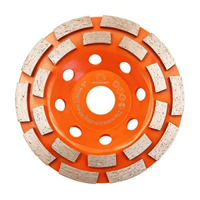 Image of Concrete Diamond Grinding Cup Wheel,BRSCHNITT 125mm Angle Grinder Double Row Cutting Wheel for Grinding/Polishing/Cleaning Surface Granite, Concrete,Stone,Cement,Marble,Rock