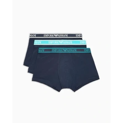 Image of Emporio Armani Trunk 3 PACK Pants, Men&#039;s, Size: Small, Blu
