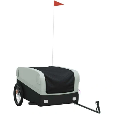 Image of vidaXL Bike Trailer Black and Grey 45 kg Iron