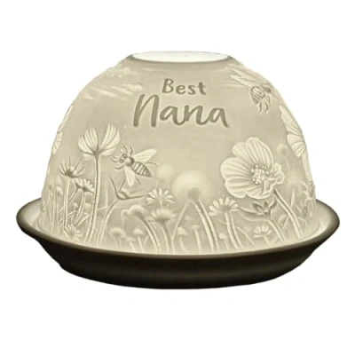 Image of Cello Best Nana &amp; Grandma Tealight Dome, Porcelain Candle Holder With a Loving Message. Use Tealights or LEDs. Sentimental Gifts, Gifts For Nana, Women, Decor. (Nana)