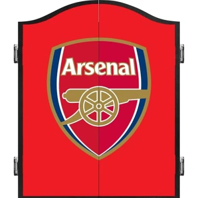 Image of Officially Licensed Arsenal Football Club FC The Gunners Darts and Dartboard Cabinet, Available in 2 Designs. (The Red Crest)