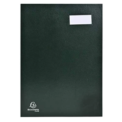 Image of Exacompta Ref 57023E Signature Book 240 x 350mm in Size, Suitable for Holding A4 Documents, 20 Compartments, Expandable Spine, 300gsm Pink Card Interior Green