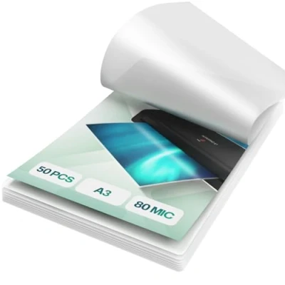 Image of ACROPAQ Laminating Pouches A3 50 Pack, 160 Micron (2 x 80 Micron), Glossy Finish, Premium Quality, Rounded Corners, Ideal for Photos and Notes 18002