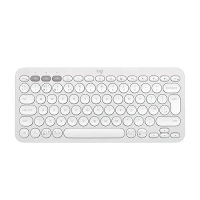 Image of Logitech Pebble Keys 2 K380s, Multi Device Bluetooth Wireless Keyboard with Customisable Shortcuts,Slim and Portable, Easy Switch for Windows/macOS/iPadOS/Android/Chrome OS, QWERTY UK Layout, White