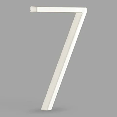 Image of HASWARE Floating House Number Sign: 5 inch Modern Door Signage Striking for Street Home Address Numerals (7, White)