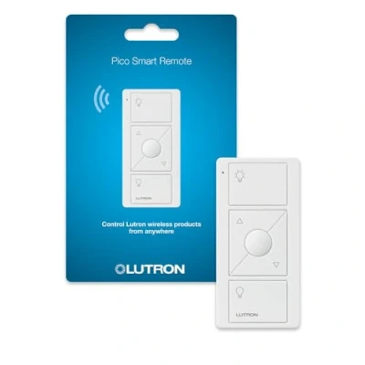 Image of Lutron 3 Button with Raise/Lower Pico Remote for Caseta Wireless Smart Lighting Dimmer Switch, PJ2 3BRL WH L01R, White