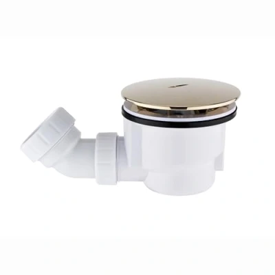 Image of ENKI, W78, Shower Waste Fast Flow, Tray Waste, 90mm, Easy Clean, Polished Gold, 1 Year Guarantee