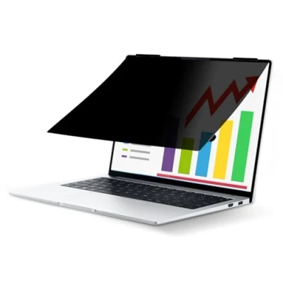 Image of JiSiTeCai Flip 360 Privacy Screen Filter for MacBook Pro 13 inch (2016 2023, M1, M2) and Air (2018 2020, M1), Detachable Laptop with Camera Cover Slide, Anti Glare Blue