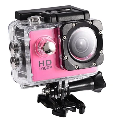 Image of Topiky Action Camera 4K Waterproof 30m Outdoor Sports Video DV 1080P Full HD LCD Mini Camcorder with 900mAh Rechargeable Batteries and Mounting Accessories Kits(Pink)