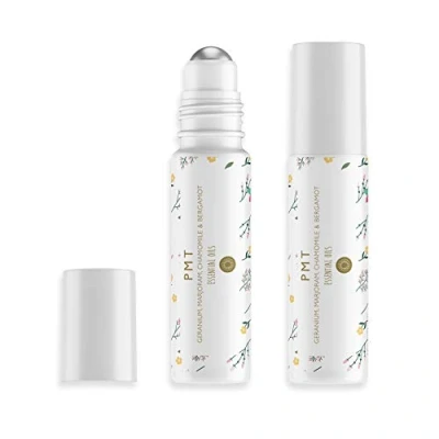 Image of Soul Nutrients PMT Relief Roll On Oil 10ml Pulse Point Aromatherapy Rollerball for PMS Symptoms Essential Roller with Geranium, Sweet Marjoram, Chamomile &amp; Bergamot