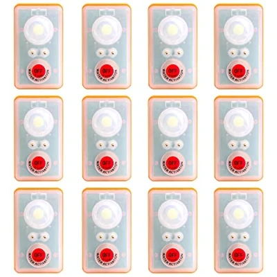 Image of WICKED Life Jacket LED Strobe Light for Emergency Overboard Survival; Water Activated High Intensity Beam Long Range Rescue (12 Pack)
