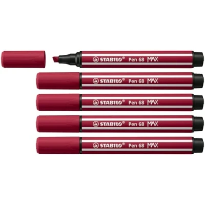 Image of Premium Fibre Tip Pen with Chisel STABILO 68 MAX Pack of 5 Purple