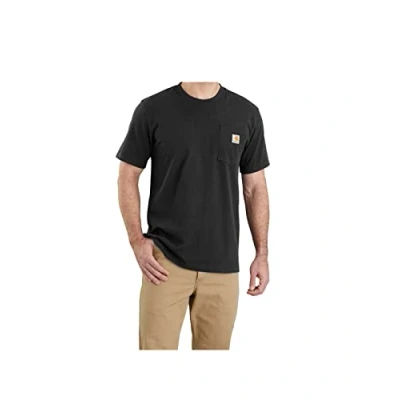 Image of Carhartt Men&#039;s Relaxed Fit Heavyweight Short Sleeve Pocket T Shirt Work Utility, Black, 3XL