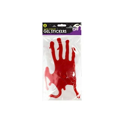 Image of Bloody Hands Halloween Gel Stickers Window Decorations Pack of 2