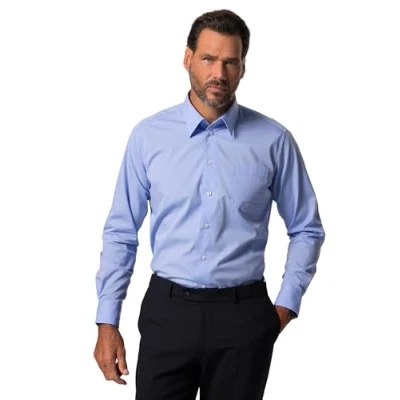 Image of JP 1880 Men&#039;s Hemd, Business, Bügelfrei, Kentkragen, Langarm, Comfort Fit, Bis 8XL Shirt, lightblue, 4XL