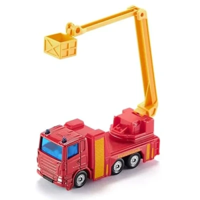 Image of siku 1080, Fire Fighting elevated rescue platform, Red/Yellow, Fold out Pivoting basket