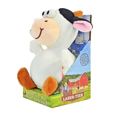 Image of Kögler 75610 Rita Labert Animal Cow, Approx. 16.5 cm Tall, Plush Toy with Playback Function, Chatters Everything Funnily and Moves, Battery Operated