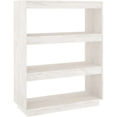 Image of vidaXL Book Cabinet/Room Divider White 80x35x103 cm Solid Pinewood