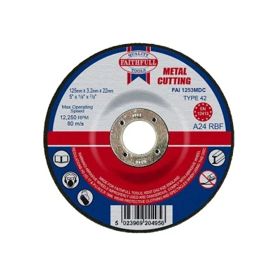 Image of Faithfull Depressed Centre Metal Cutting Disc 125 x 3.2 22.23mm FAI1253MDC