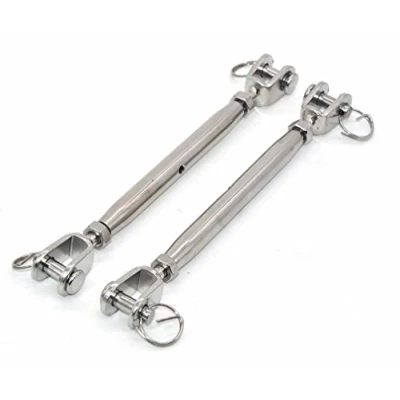 Image of 2 pcs 304 Stainless Steel European Style Closed Body M8 Jaw Turnbuckle with Working Magnetic