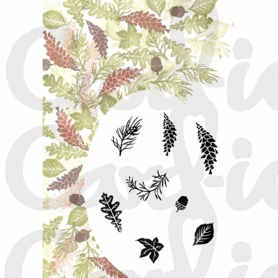 Image of Card io Majestix Autumn Wreath Clear Stamp Set, Transparent, 17.2 x 10 0.3 cm