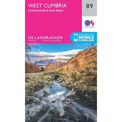 Image of Landranger 89 West Cumbria, Cockermouth &amp; Wast Water Map With Digital Version