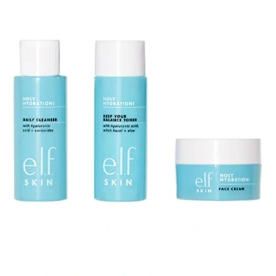 Image of e.l.f. SKIN Holy Hydration! The Essentials Mini Kit, Cleanser, Toner &amp; Moisturiser For Hydrated Balanced Skin.