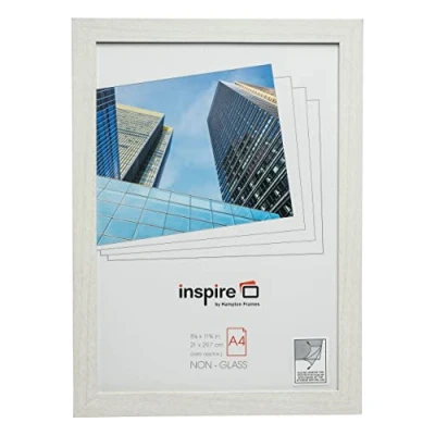 Image of Hampton Frames BERGEN A4 (21x30cm) White Picture Poster Photo Frame Plexi (Non Glass) BERA4NG