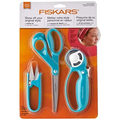 Image of Fiskars Garment Making Starter Kit (3pc), Turquoise 3 Count